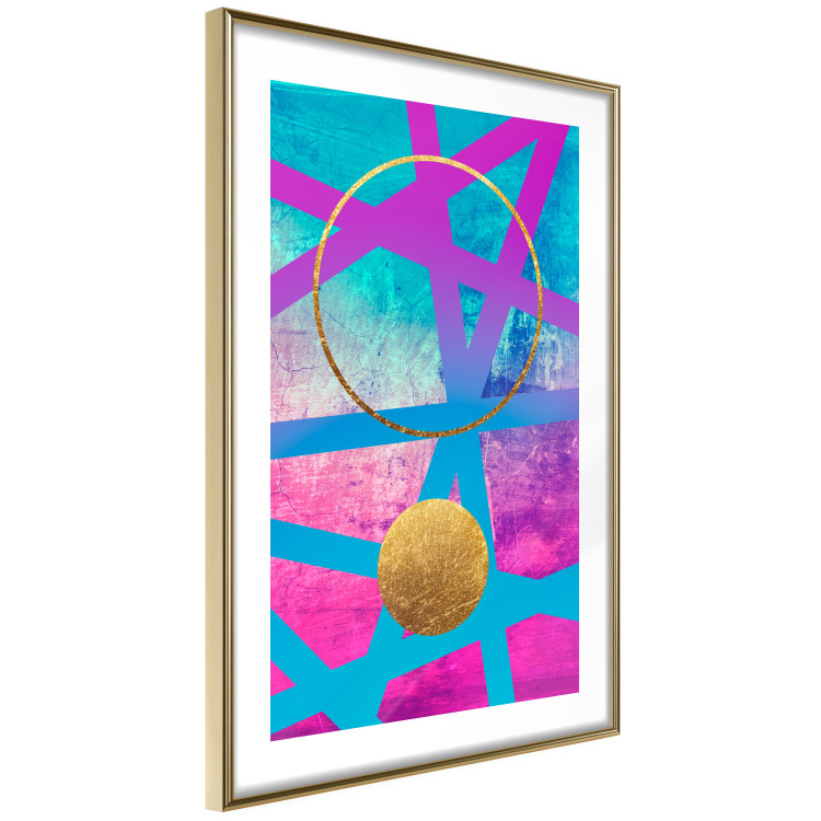 Poster Obstacle Course - colorful geometric abstraction with golden accents 117912 additionalImage 8