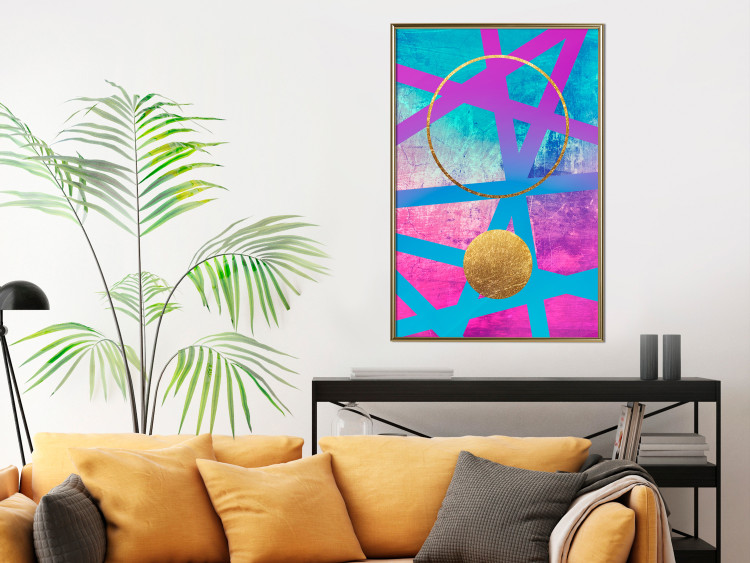 Poster Obstacle Course - colorful geometric abstraction with golden accents 117912 additionalImage 7