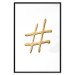 Poster Golden Hashtag - simple composition with a quill symbol on a white background 118312 additionalThumb 15