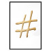 Poster Golden Hashtag - simple composition with a quill symbol on a white background 118312 additionalThumb 18