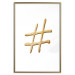 Poster Golden Hashtag - simple composition with a quill symbol on a white background 118312 additionalThumb 14