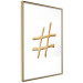 Poster Golden Hashtag - simple composition with a quill symbol on a white background 118312 additionalThumb 6