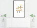 Poster Golden Hashtag - simple composition with a quill symbol on a white background 118312 additionalThumb 4