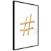 Poster Golden Hashtag - simple composition with a quill symbol on a white background 118312 additionalThumb 11