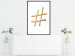 Poster Golden Hashtag - simple composition with a quill symbol on a white background 118312 additionalThumb 3
