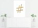 Poster Golden Hashtag - simple composition with a quill symbol on a white background 118312 additionalThumb 2