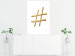 Poster Golden Hashtag - simple composition with a quill symbol on a white background 118312 additionalThumb 17