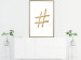 Poster Golden Hashtag - simple composition with a quill symbol on a white background 118312 additionalThumb 13