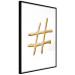 Poster Golden Hashtag - simple composition with a quill symbol on a white background 118312 additionalThumb 10