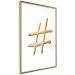 Poster Golden Hashtag - simple composition with a quill symbol on a white background 118312 additionalThumb 12