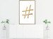 Poster Golden Hashtag - simple composition with a quill symbol on a white background 118312 additionalThumb 5
