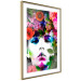 Wall Poster May - gray portrait of a female face surrounded by colorful flowers 122312 additionalThumb 6