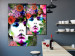Wall Poster May - gray portrait of a female face surrounded by colorful flowers 122312 additionalThumb 3