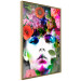 Wall Poster May - gray portrait of a female face surrounded by colorful flowers 122312 additionalThumb 12