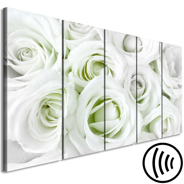 Canvas Print White rose buds - a composition with flowers and green accents 123212 additionalImage 6