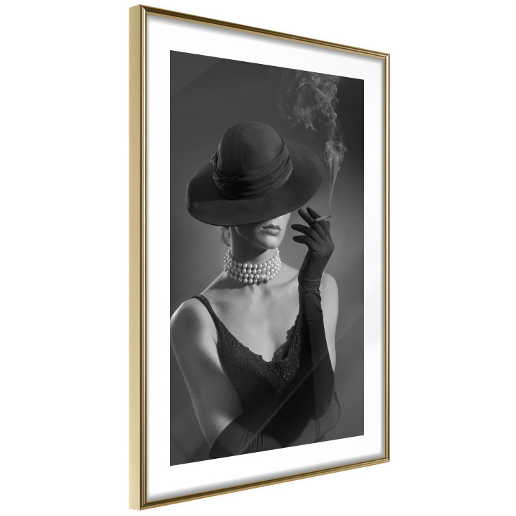 Poster Black Elegance - elegant black and white portrait of woman with cigarette 123612 additionalImage 8