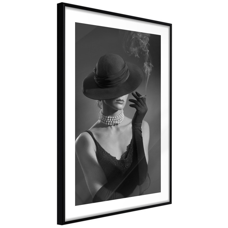 Poster Black Elegance - elegant black and white portrait of woman with cigarette 123612 additionalImage 13