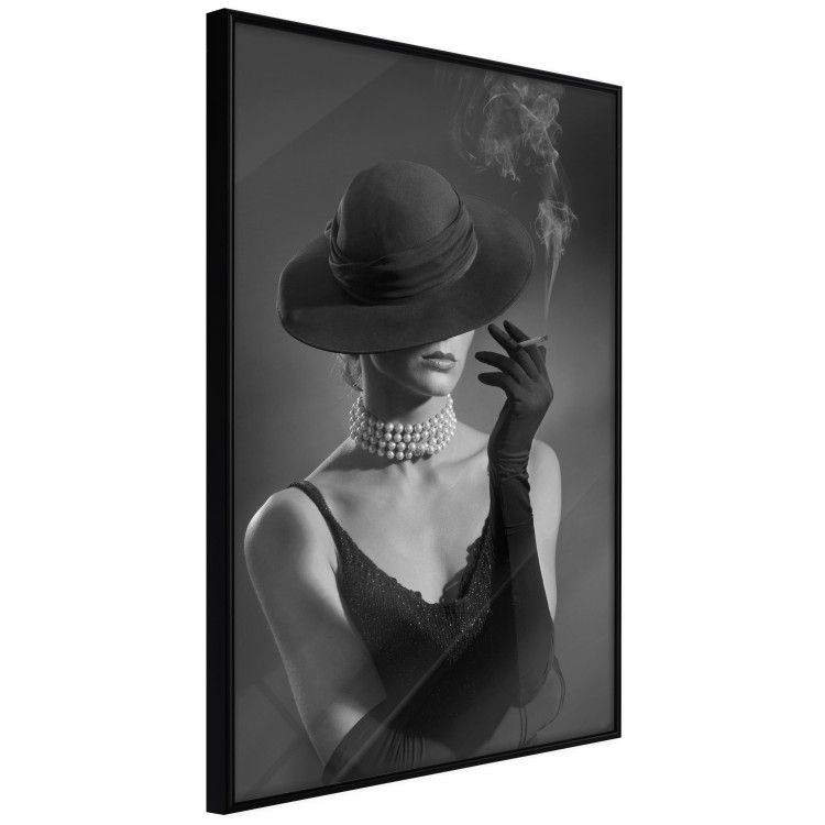 Poster Black Elegance - elegant black and white portrait of woman with cigarette 123612 additionalImage 10