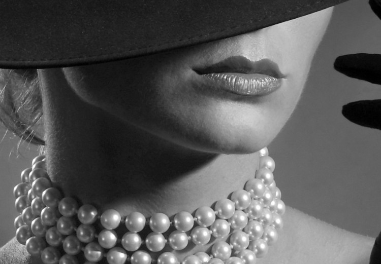Poster Black Elegance - elegant black and white portrait of woman with cigarette 123612 additionalImage 11