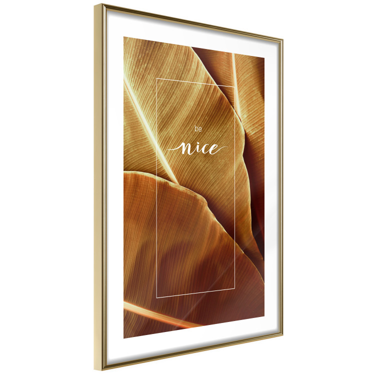 Wall Poster Brown Leaf - stylish English text on background of golden leaves 123812 additionalImage 6