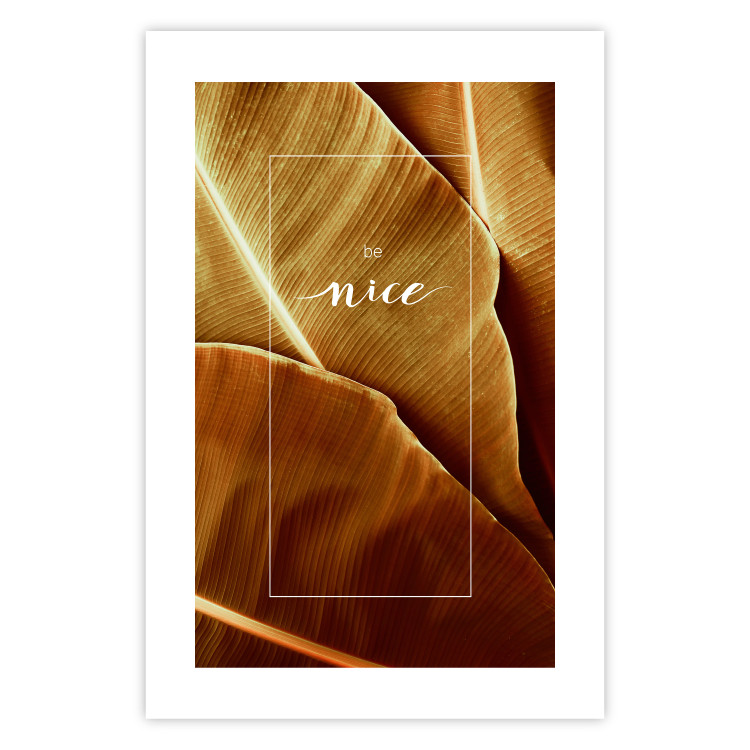 Wall Poster Brown Leaf - stylish English text on background of golden leaves 123812 additionalImage 19