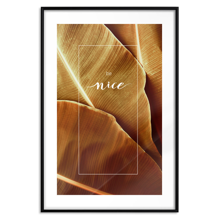 Wall Poster Brown Leaf - stylish English text on background of golden leaves 123812 additionalImage 15
