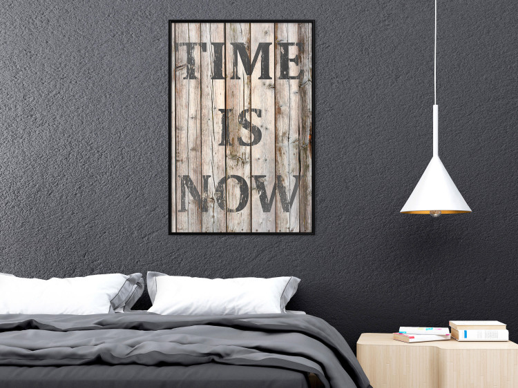 Poster Retro: Time Is Now - English text on a background of retro-style boards 125712 additionalImage 3