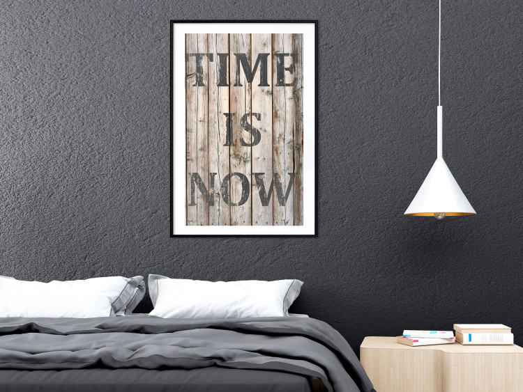 Poster Retro: Time Is Now - English text on a background of retro-style boards 125712 additionalImage 4