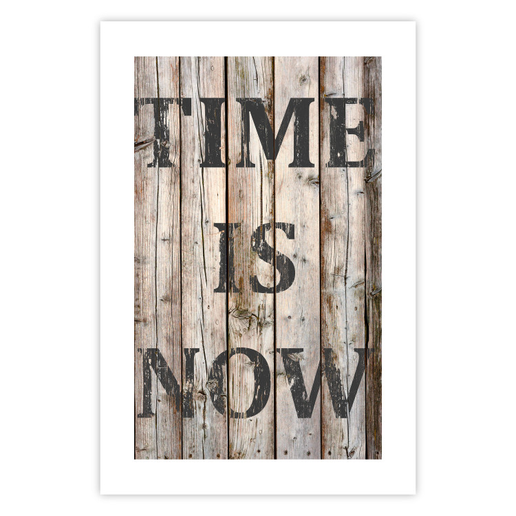 Poster Retro: Time Is Now - English text on a background of retro-style boards 125712 additionalImage 19