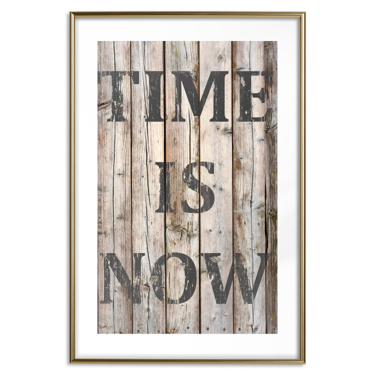 Poster Retro: Time Is Now - English text on a background of retro-style boards 125712 additionalImage 14