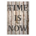 Poster Retro: Time Is Now - English text on a background of retro-style boards 125712