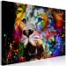 Canvas Art Print King of Kings (1-part) wide - futuristic lion on a black background 127912 additionalThumb 2