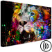 Canvas Art Print King of Kings (1-part) wide - futuristic lion on a black background 127912 additionalThumb 6