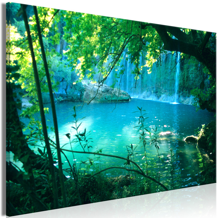 Canvas Turquoise Haven (1-part) wide - forest landscape scenery 128412 additionalImage 2