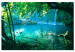 Canvas Turquoise Haven (1-part) wide - forest landscape scenery 128412