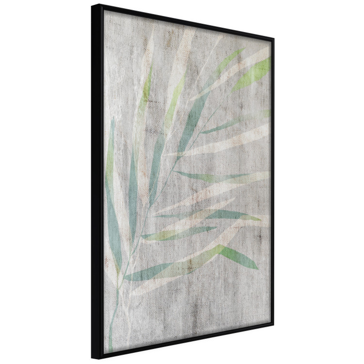 Wall Poster Chamaedorea - composition with plant motif on gray fabric texture 128612 additionalImage 11