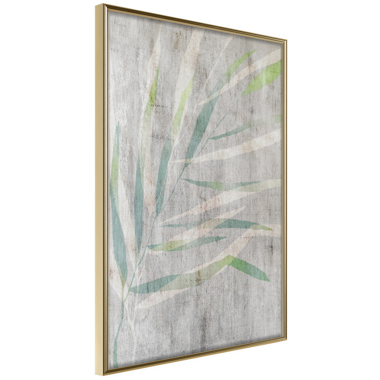 Wall Poster Chamaedorea - composition with plant motif on gray fabric texture 128612 additionalImage 12