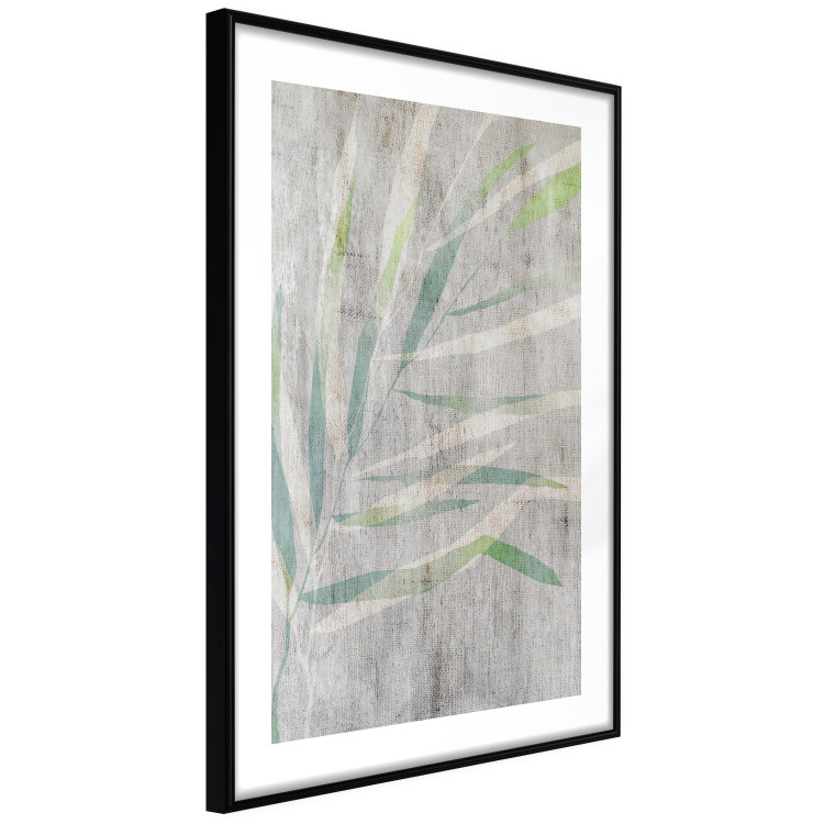 Wall Poster Chamaedorea - composition with plant motif on gray fabric texture 128612 additionalImage 6