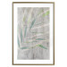 Wall Poster Chamaedorea - composition with plant motif on gray fabric texture 128612 additionalThumb 19