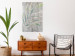 Wall Poster Chamaedorea - composition with plant motif on gray fabric texture 128612 additionalThumb 2