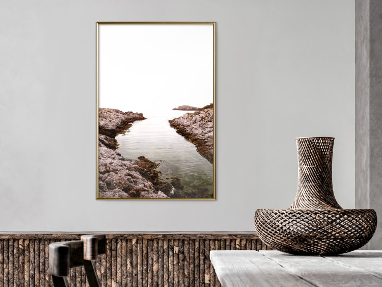 Poster Rocky Harbor - landscape of rocky cliffs by water in mist 129612 additionalImage 7