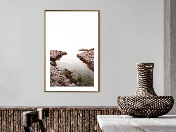 Poster Rocky Harbor - landscape of rocky cliffs by water in mist 129612 additionalImage 15