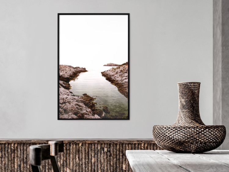 Poster Rocky Harbor - landscape of rocky cliffs by water in mist 129612 additionalImage 6