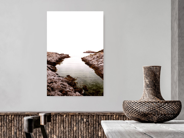 Poster Rocky Harbor - landscape of rocky cliffs by water in mist 129612 additionalImage 4
