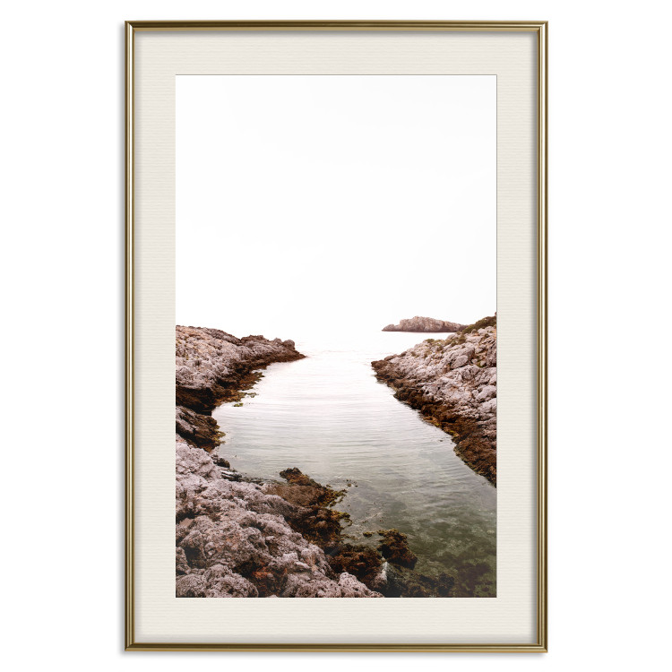 Poster Rocky Harbor - landscape of rocky cliffs by water in mist 129612 additionalImage 20