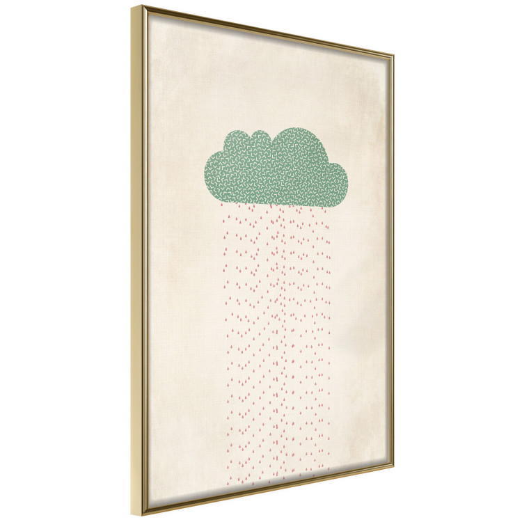 Poster Candy Rain - abstract green cloud with red rain 129912 additionalImage 14