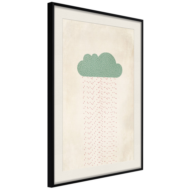 Poster Candy Rain - abstract green cloud with red rain 129912 additionalImage 2