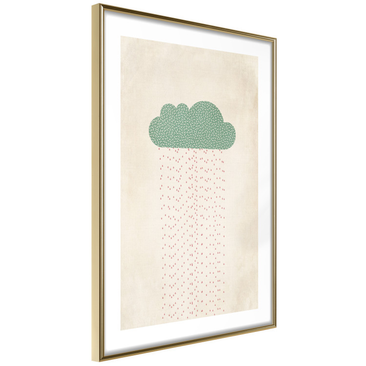 Poster Candy Rain - abstract green cloud with red rain 129912 additionalImage 9
