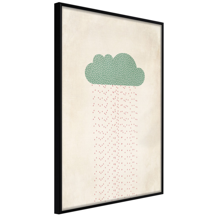 Poster Candy Rain - abstract green cloud with red rain 129912 additionalImage 11