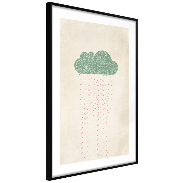 Poster Candy Rain - abstract green cloud with red rain 129912 additionalImage 6